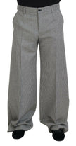 Dolce & Gabbana Black White Checked Men Wide Trouser Pants - GENUINE AUTHENTIC BRAND LLC  