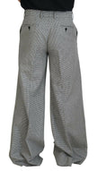 Dolce & Gabbana Black White Checked Men Wide Trouser Pants - GENUINE AUTHENTIC BRAND LLC  
