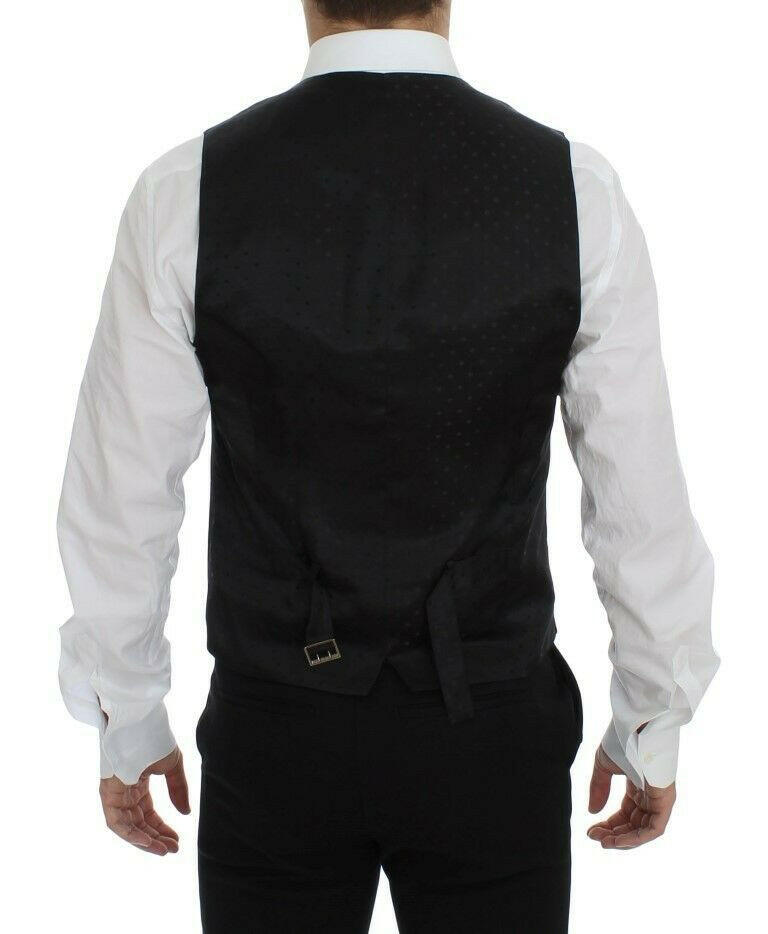 Dolce & Gabbana Black Wool Logo Dress Gilet Vest - GENUINE AUTHENTIC BRAND LLC  