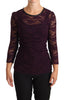 Dolce & Gabbana Purple Lace Long Sleeve Top Blouse
