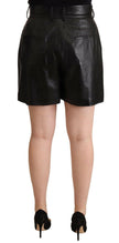 Dolce & Gabbana Black Leather High Waist Bermuda Above Knee Shorts - GENUINE AUTHENTIC BRAND LLC  
