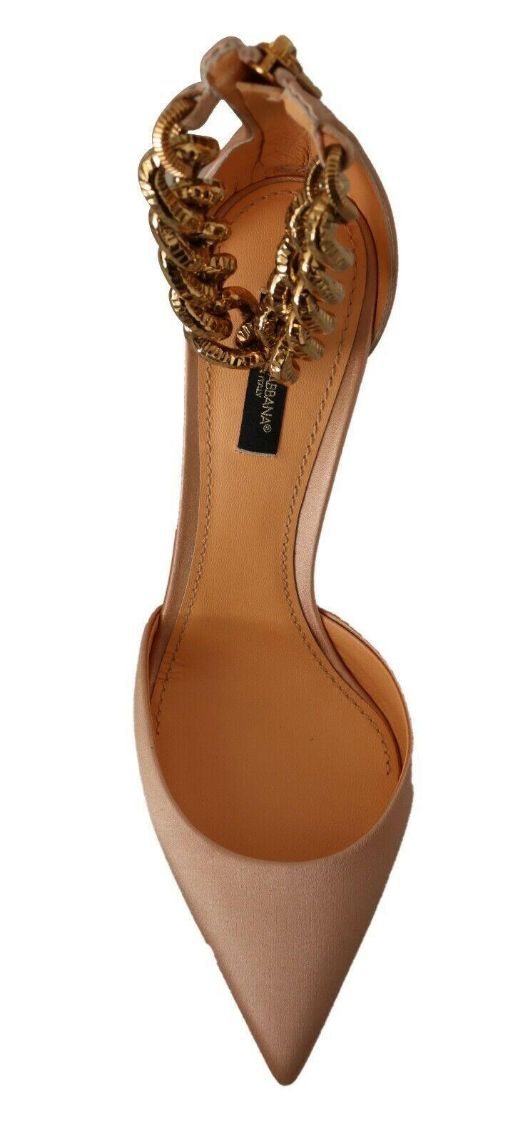 Dolce & Gabbana Beige Ankle Chain Strap High Heels Pumps Shoes - GENUINE AUTHENTIC BRAND LLC  