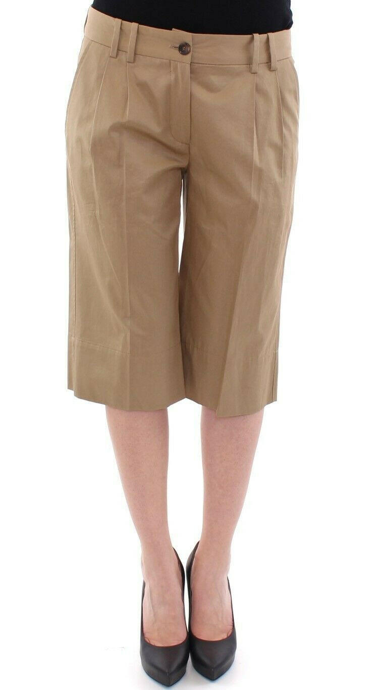 Dolce & Gabbana Beige Solid Cotton Shorts Pants - GENUINE AUTHENTIC BRAND LLC  