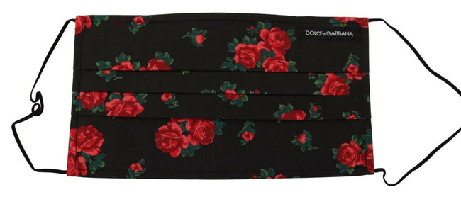Dolce & Gabbana Elegant Floral Cotton Pleated Face Mask.