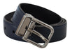 Dolce & Gabbana Blue Calf Leather Silver Tone Metal Buckle Belt - GENUINE AUTHENTIC BRAND LLC  