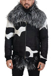Dolce & Gabbana Black White Fur Shearling Full Zip Jacket - GENUINE AUTHENTIC BRAND LLC  