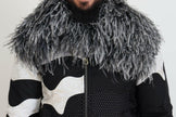 Dolce & Gabbana Black White Fur Shearling Full Zip Jacket - GENUINE AUTHENTIC BRAND LLC  