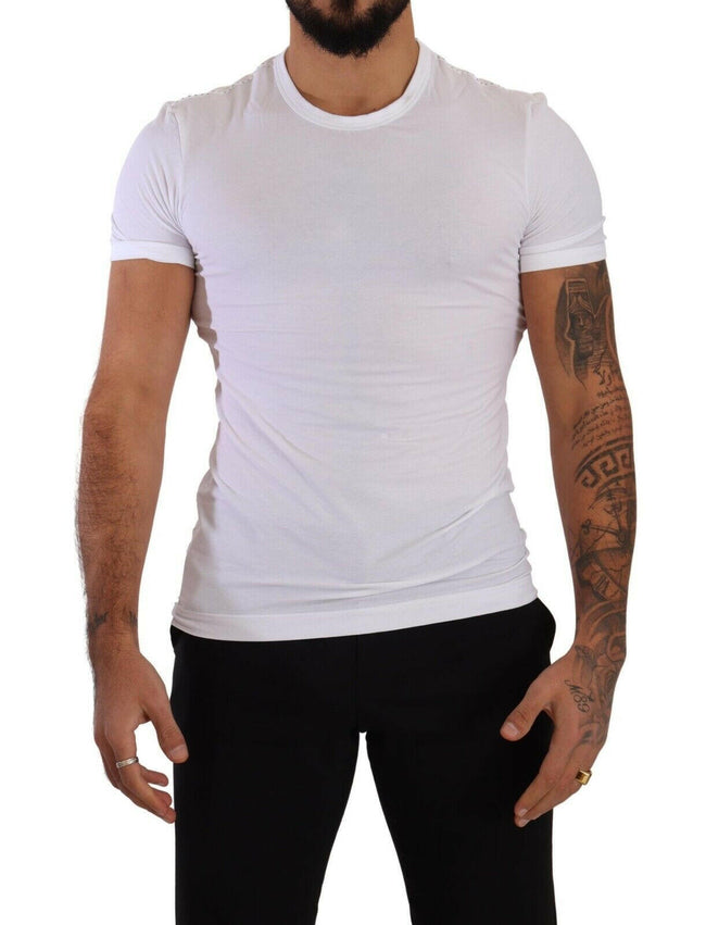 Dolce & Gabbana White Round Neck Cotton Stretch T-shirt Underwear - GENUINE AUTHENTIC BRAND LLC  