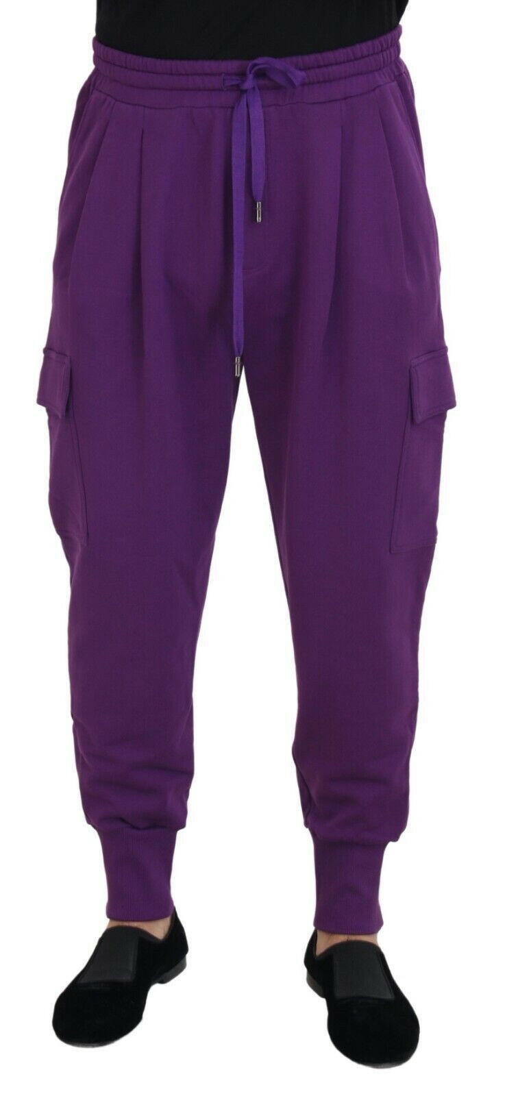 Dolce & Gabbana Purple Cotton Cargo Sweatpants Jogging Pants - GENUINE AUTHENTIC BRAND LLC  