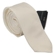 Daniele Alessandrini Off White Silk Men Necktie Adjustable Accessory Tie - GENUINE AUTHENTIC BRAND LLC  