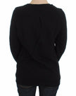 Exte Black Cotton Motive Print Crewneck Pullover Sweater - GENUINE AUTHENTIC BRAND LLC  