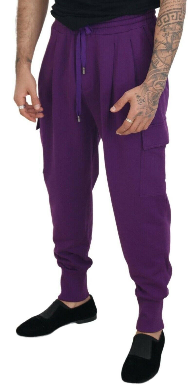 Dolce & Gabbana Purple Cotton Cargo Sweatpants Jogging Pants - GENUINE AUTHENTIC BRAND LLC  