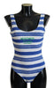 Dolce & Gabbana Blue Striped One Piece Women Beachwear Bikini - GENUINE AUTHENTIC BRAND LLC  