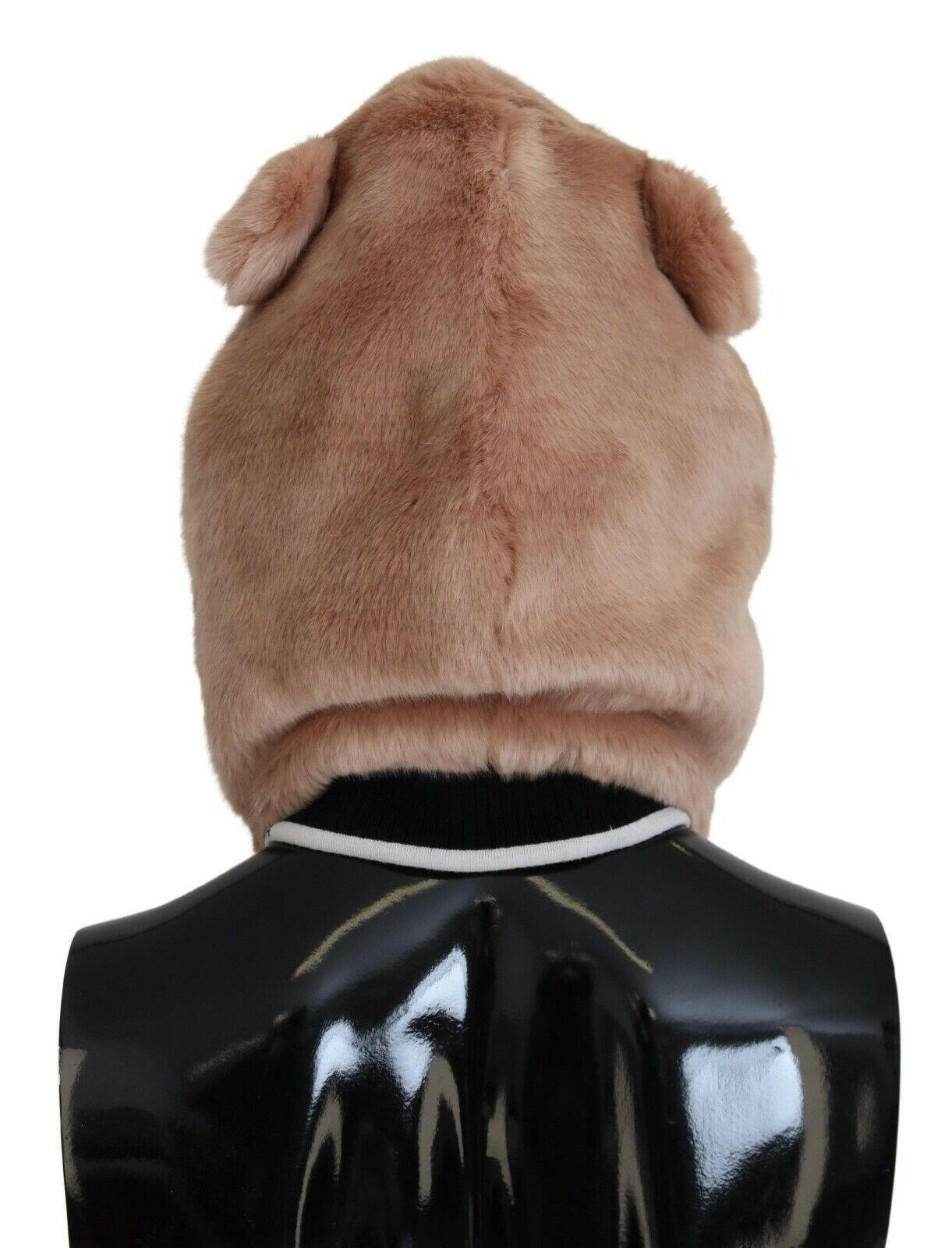Dolce & Gabbana Beige Bear Fur Whole Head Cap One Size Polyester Hat - GENUINE AUTHENTIC BRAND LLC  