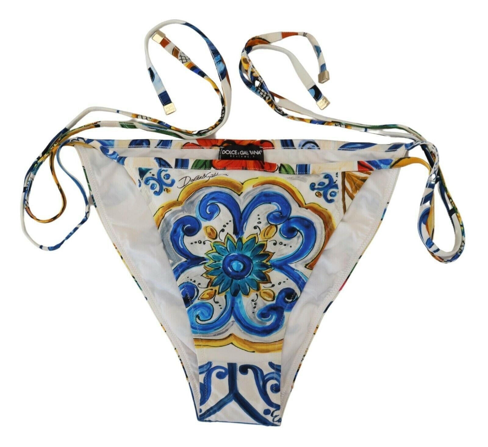 Dolce & Gabbana Multicolor Side Tie Bottom Swimwear Bikini - GENUINE AUTHENTIC BRAND LLC  