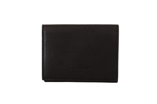 Dolce & Gabbana Black Leather Trifold Purse Multi Kit Belt Strap Wallet - GENUINE AUTHENTIC BRAND LLC  