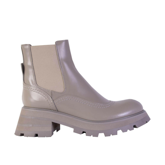 Alexander McQueen Grey Leather Chelsea Boots - GENUINE AUTHENTIC BRAND LLC  
