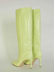 Paris Texas Croco Leather Print in Lime Stiletto 85 Boot - GENUINE AUTHENTIC BRAND LLC  