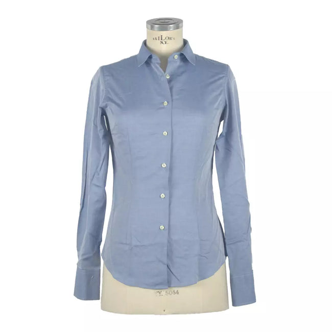 Made in Italy Blue Cotton Shirt - GENUINE AUTHENTIC BRAND LLC  