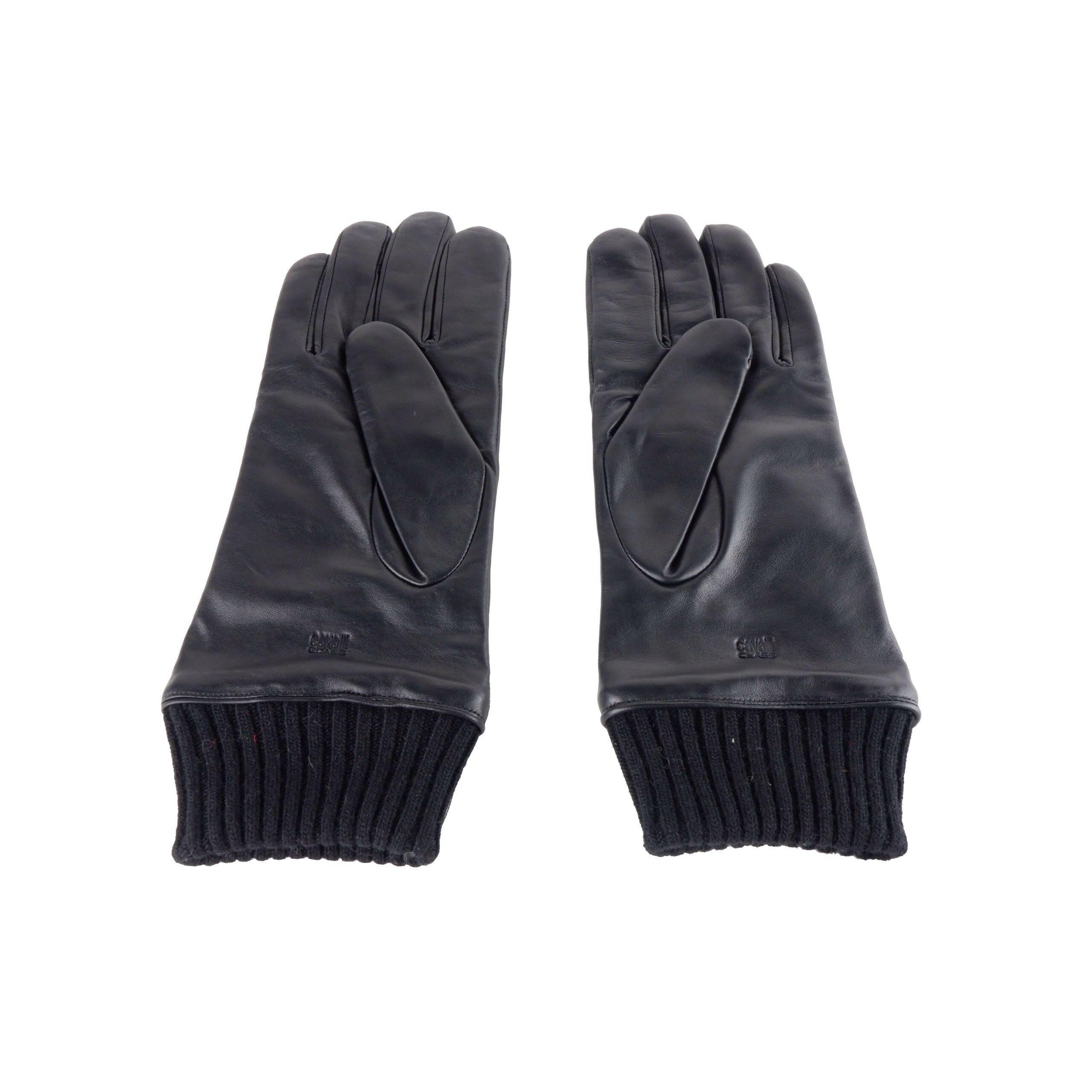 Cavalli Class Black Leather Di Lambskin Glove - GENUINE AUTHENTIC BRAND LLC  