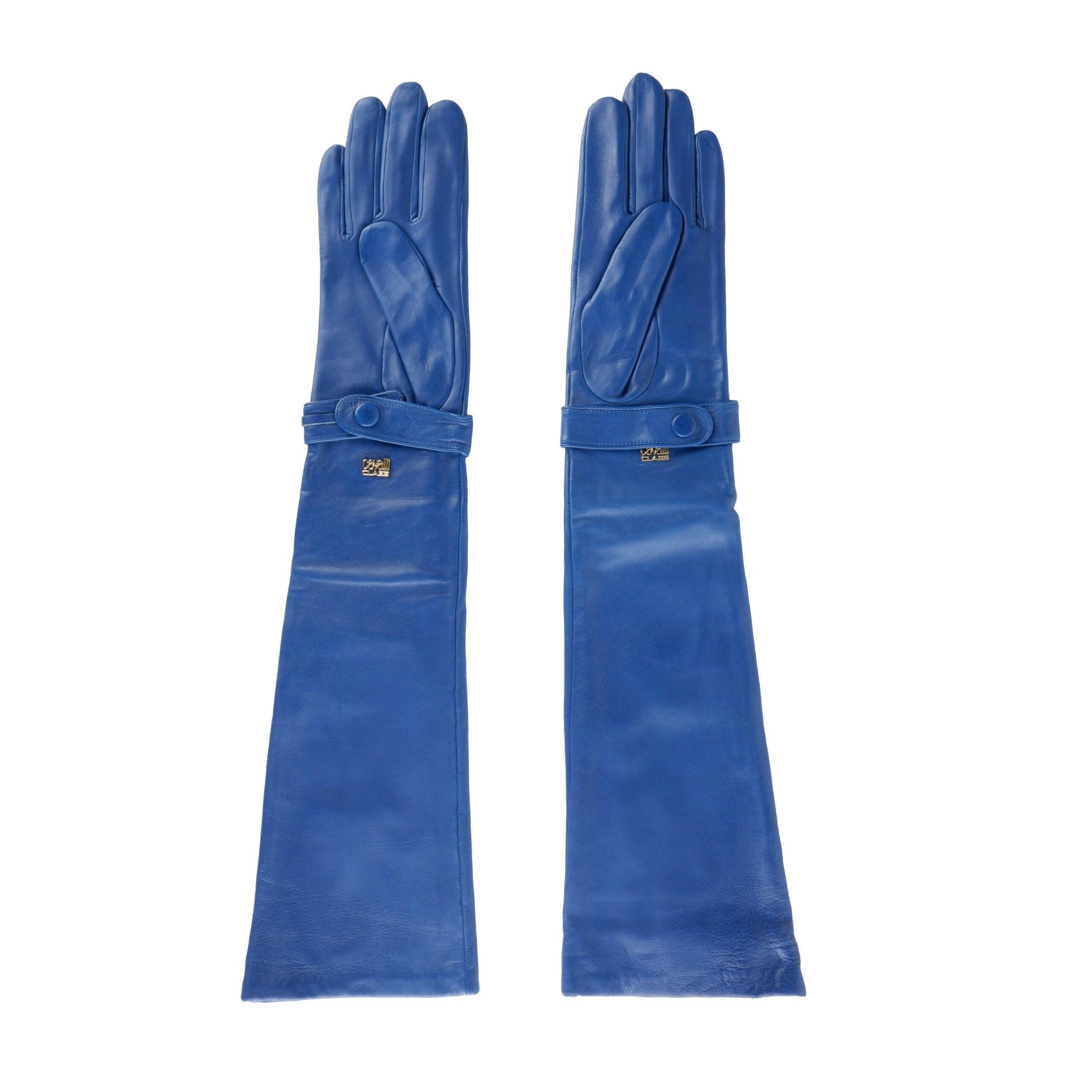 Cavalli Class Blue Leather Di Lambskin Glove - GENUINE AUTHENTIC BRAND LLC  