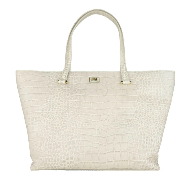 Cavalli Class White Leather Di Calfskin Handbag - GENUINE AUTHENTIC BRAND LLC  