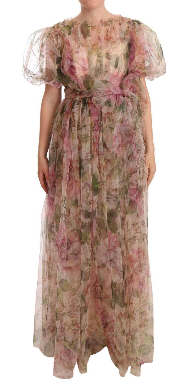 Dolce & Gabbana Multicolor Floral Print Long Maxi Gown Dress - GENUINE AUTHENTIC BRAND LLC  